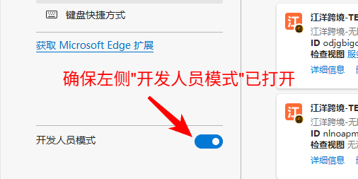 开启开发人员模式示意图